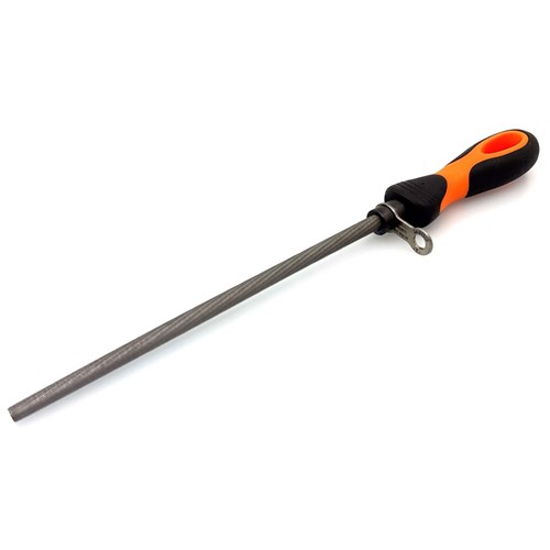 Rundfil med sikring 250 mm fin